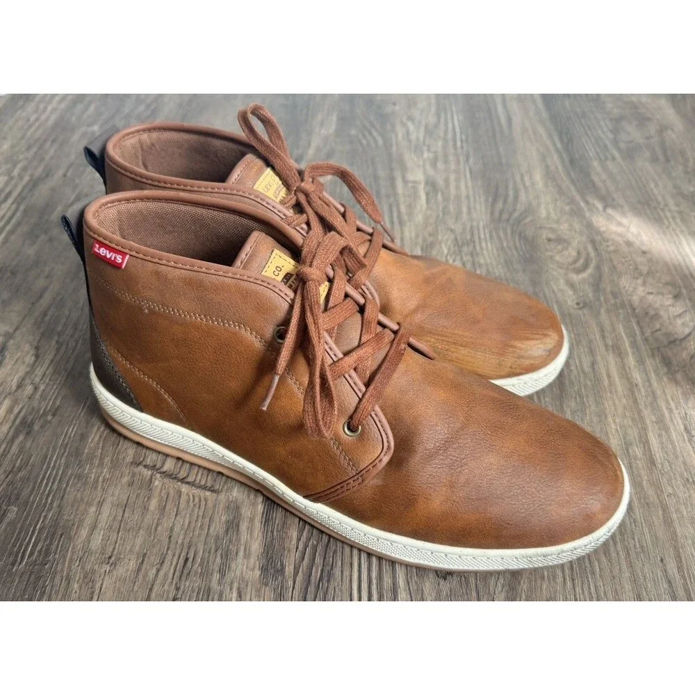 Levi's Brown Synthetic Lace-Up Ankle Boots Men's US 12 EU 46.5 UK 11 51883309H